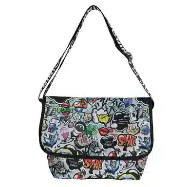 揽月 潮流印花个性百搭 尼龙 斜挎单肩包 男女同款情侣款 涂鸦色