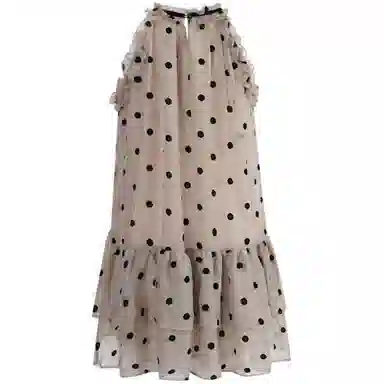 识恩 通勤圆领薄款套头纯色短款无袖连衣裙 女款