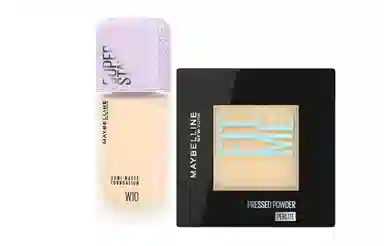 美宝莲 轻亲粉底液粉饼彩妆套装 自然无瑕