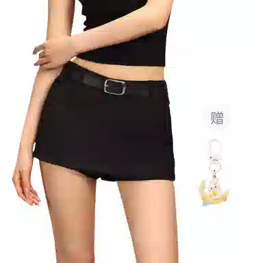 柏黛妃 美式复古简约纯色短款休闲短裙 女款