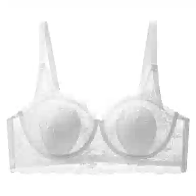 欧迪芬 冰丝轻薄透气亲肤蕾丝全包裹大胸显小兔耳杯不凸点上托聚拢防下垂收副乳文胸 女款