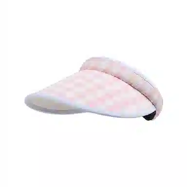 氧气樱桃 日韩系田园蝴蝶结夏季甜美清纯简约网格防晒 涤纶 空顶帽 男女同款情侣款