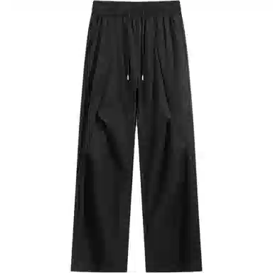 零氏 美式潮流时尚宽松舒适垂坠直筒褶皱凉感冰丝百搭裤美式运动阔腿休闲裤 男女同款