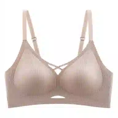 二三二三 无痕聚拢提拉上托不空杯防下垂亲肤舒适侧收副乳无钢圈软支撑字母肩带简约时尚百搭性感纯欲文胸 女款