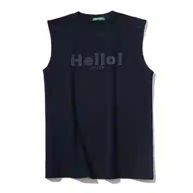 乱步 重磅纯棉简约休闲运动透气宽松潮流无袖背心 男女同款