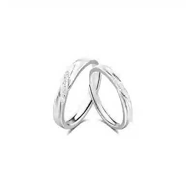 【S999足银纯银 免费刻字】 七七银饰 熠熠浪漫百搭开口可调节轻奢简约高级感日常通勤  银 戒指 男女同款情侣款