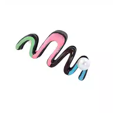 丹琴 红蓝撞色韩系抓夹大号百搭优雅鲨鱼夹发卡后脑勺高级感夹子发饰 亚克力 发夹 女款