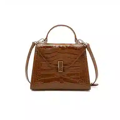 老人头 时尚气质百搭通勤鳄鱼纹 头层牛皮 斜挎手提包 女款 多色