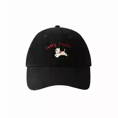 北极绒 韩版潮流刺绣可爱小狗大头围显脸小氛围感户外出游 棉 鸭舌帽 男女同款情侣款