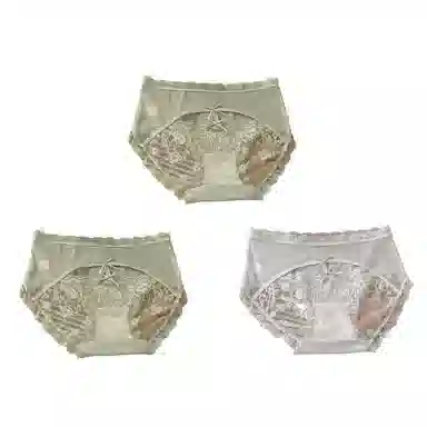 莫代尔 肤性感甜美半透明纯色中腰内裤 女款