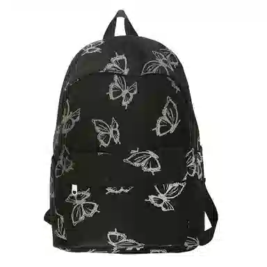 泰格奴 涂鸦通勤旅行小清新轻便高颜值背包初中高中大学上课百搭 尼龙 双肩包 女款 白色/浅灰色/黑色/绿色