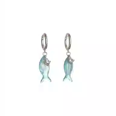 希遇 海盐之恋 梦幻配色 轻奢小众设计 时尚精致高级气质  日常通勤百搭 #好运 合金 耳环 女款