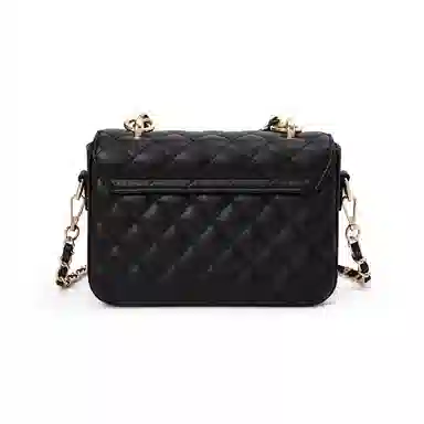 红蜻蜓 百搭小香风菱格链条高级感简约通勤实用 牛皮 斜挎包 常规 女款 米白色/黑色