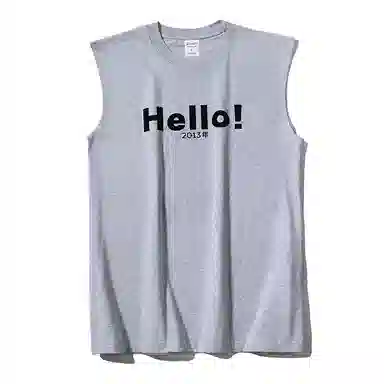 乱步 重磅纯棉简约休闲运动透气宽松潮流无袖背心 男女同款