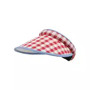 氧气樱桃 日韩系田园蝴蝶结夏季甜美清纯简约网格防晒 涤纶 空顶帽 男女同款情侣款