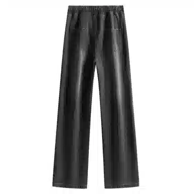 加菲猫家族 美式潮流高街复古水洗做旧直筒垂感高级感显高宽松舒适透气简约日常时尚百搭字母印花系带调节中腰牛仔裤 男女同款