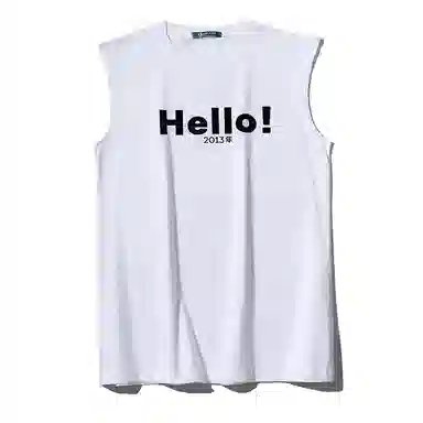 乱步 重磅纯棉简约休闲运动透气宽松潮流无袖背心 男女同款