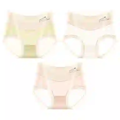 二三二三 抑菌裸感无痕亲肤高腰三角裤凉感冰丝时尚百搭不夹臀内裤 女款 组合装