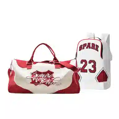 spare no pains Gym Bag Red White