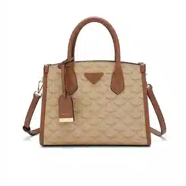 稻草人 简约时尚老花满印高级感复古 聚氨酯 单肩斜挎手提包 常规 女款 焦茶咖/香槟色/杏仁白