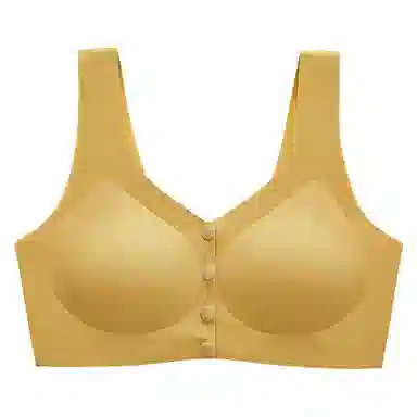 二三二三 美背速干清爽吸汗排湿文胸抗菌内衬速干面料柔软亲肤舒适前扣内衣 女款 一件装 黄色