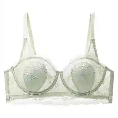 欧迪芬 冰丝轻薄透气亲肤蕾丝全包裹大胸显小兔耳杯不凸点上托聚拢防下垂收副乳文胸 女款