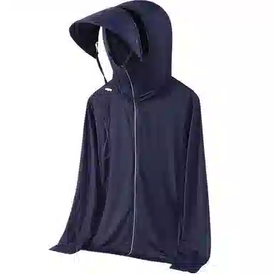 冰丝感防紫外线透气防水弹力可拆卸帽檐连指设计简约户外情侣夏季运动皮肤衣防晒服 男女同款