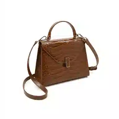 老人头 时尚气质百搭通勤鳄鱼纹 头层牛皮 斜挎手提包 女款 多色