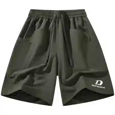 大卫贝肯 美式街头简版城市机能字母设计款直插口袋宽松百搭休闲潮流工装短裤 男女同款