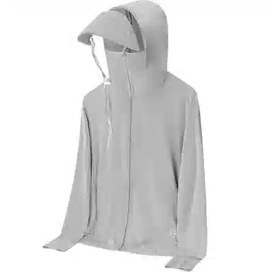 冰丝感防紫外线透气防水弹力可拆卸帽檐连指设计简约户外情侣夏季运动皮肤衣防晒服 男女同款