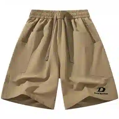 大卫贝肯 美式街头简版城市机能字母设计款直插口袋宽松百搭休闲潮流工装短裤 男女同款