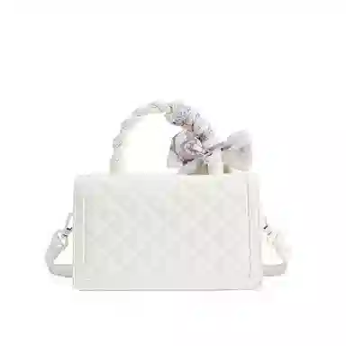 老人头 小众设计高级感菱格 聚氨酯拼合成革 手提包 女款 樱花粉