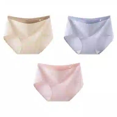 欧迪芬 纯棉三角裤敏感肌适用简约撞色提花吸湿排汗中腰内裤 女款