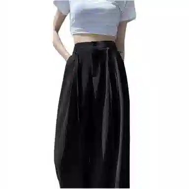 黛尔佳人 纯色时尚薄款阔腿休闲裤 女款