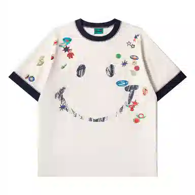 Mr. Jiangnan Fruit Sticker Print T-Shirt
