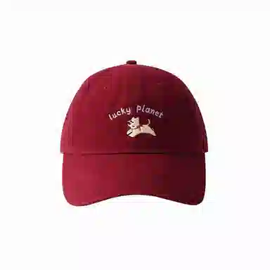 北极绒 韩版潮流刺绣可爱小狗大头围显脸小氛围感户外出游 棉 鸭舌帽 男女同款情侣款