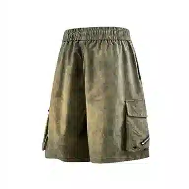 兰缪 美式复古日系简约高街风潮流基础款垂感日常通勤宽松五分裤系带休闲短裤 男女同款