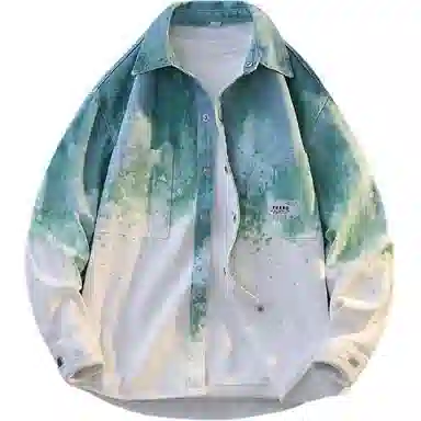 【dme】 青少年潮牌帅气时尚百搭舒适简约设计感长袖衬衫 男女同款