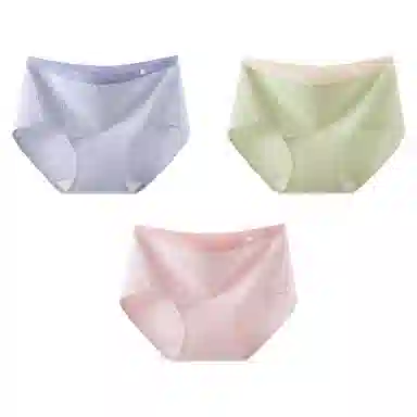 欧迪芬 纯棉三角裤敏感肌适用简约撞色提花吸湿排汗中腰内裤 女款