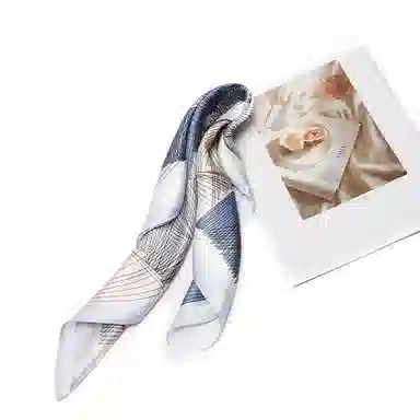 纳兰杜 线条装饰百搭高级感时尚外搭小众设计 桑蚕丝 丝巾 女款