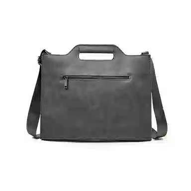 老人头 复古时尚潮酷简约高级感通勤 合成革 公文包 男款 灰色