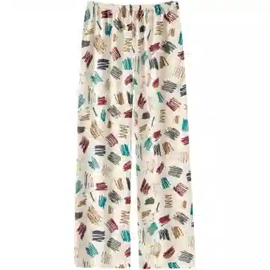 宫蝶 可爱卡通薄款中腰长裤休闲裤 女款