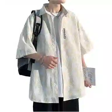 【dme】 美式休闲男夏季薄潮牌潮流宽松衣服日系短袖衬衫 男女同款