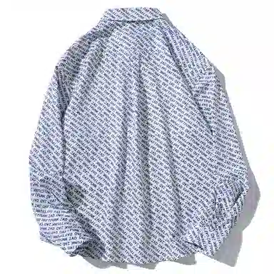 乱步 潮牌小众设计感字母简约舒适百搭长袖衬衫 男女同款