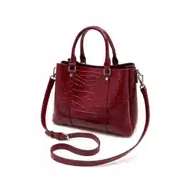 时尚经典 老人头 百搭休闲通勤鳄鱼纹气质妈妈包 头层牛皮 单肩手提包 女款 多色