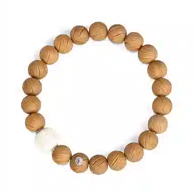 钰澜文玩 定风珠手工雕刻 老型隔珠搭配款佛珠转运珠 猴头核桃 手串 男女同款情侣款