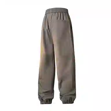 兰缪 美式复古日系简约高街风潮流基础日常通勤山系户外运动宽松清爽透气柔软百搭亲肤长裤束脚纯色直筒垂感系带休闲裤 男女同款