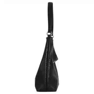 木川卡 腋下包韩系复古托特包 超纤皮 手提单肩包 男女同款情侣款 黑色