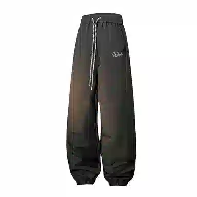 兰缪 美式复古日系简约高街风潮流基础日常通勤山系户外运动宽松清爽透气柔软百搭亲肤长裤束脚纯色直筒垂感系带休闲裤 男女同款