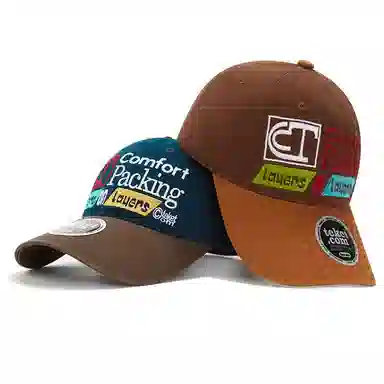 氧气樱桃 日韩系美式复古字母刺绣宽檐显脸小 棉 鸭舌帽 男女同款情侣款